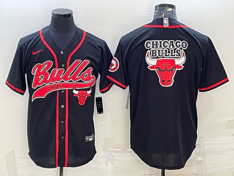 Men Chicago Bulls Blank Black red 2022 Nike Co branded NBA Jerseys